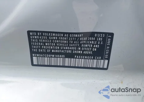 2023 Volkswagen Gti 2.0T 40Th Anniversary Edition from USA, damaged, VIN WVW9A7CD8PW165605